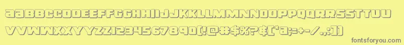 righthandluke3d Font – Gray Fonts on Yellow Background