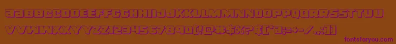 righthandluke3d Font – Purple Fonts on Brown Background