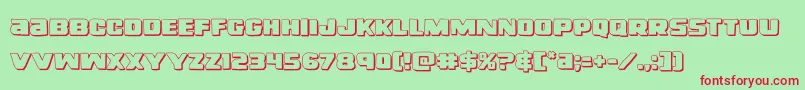 righthandluke3d Font – Red Fonts on Green Background