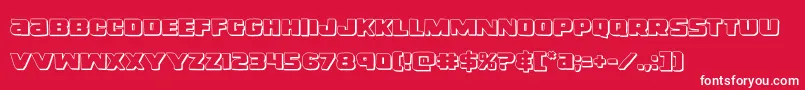 フォントrighthandluke3d – 赤い背景に白い文字