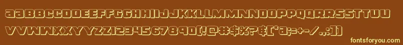 righthandluke3d Font – Yellow Fonts on Brown Background