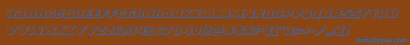 righthandluke3dital Font – Blue Fonts on Brown Background