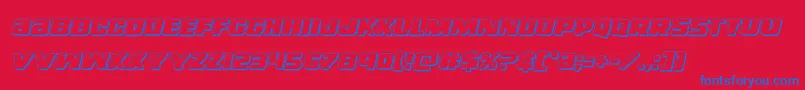 righthandluke3dital Font – Blue Fonts on Red Background