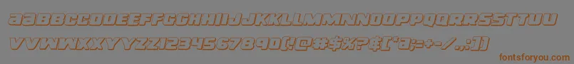 righthandluke3dital Font – Brown Fonts on Gray Background