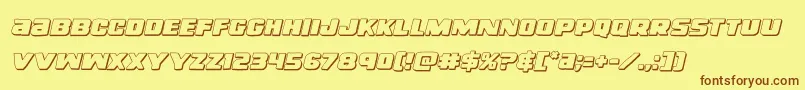 righthandluke3dital Font – Brown Fonts on Yellow Background