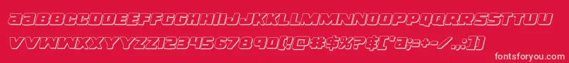 righthandluke3dital Font – Pink Fonts on Red Background