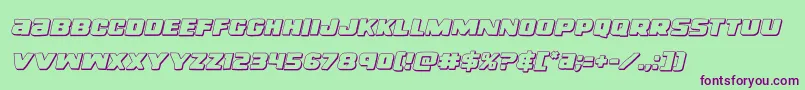 righthandluke3dital Font – Purple Fonts on Green Background