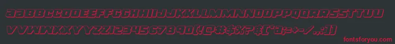 righthandluke3dital Font – Red Fonts on Black Background