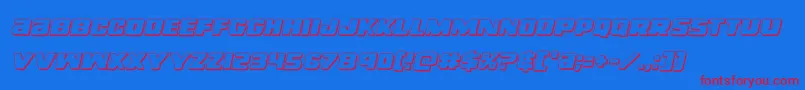 righthandluke3dital Font – Red Fonts on Blue Background