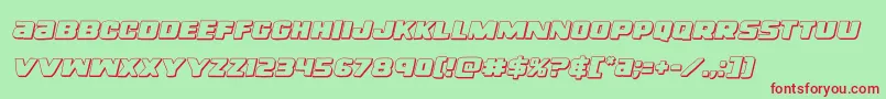 righthandluke3dital Font – Red Fonts on Green Background