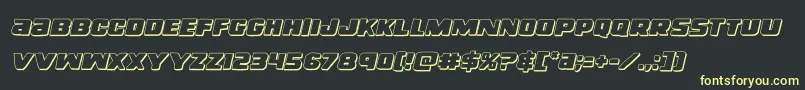 righthandluke3dital Font – Yellow Fonts on Black Background