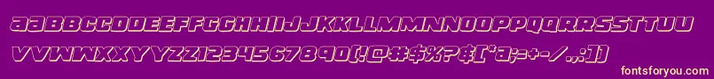 righthandluke3dital Font – Yellow Fonts on Purple Background