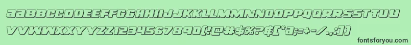 righthandluke3dital Font – Black Fonts on Green Background