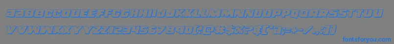 righthandluke3dital Font – Blue Fonts on Gray Background