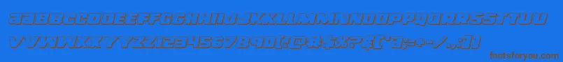 righthandluke3dital-Schriftart – Braune Schriften auf blauem Hintergrund