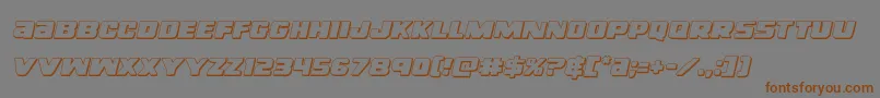 righthandluke3dital Font – Brown Fonts on Gray Background