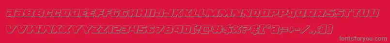 righthandluke3dital Font – Gray Fonts on Red Background