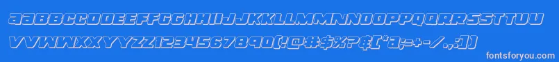 righthandluke3dital Font – Pink Fonts on Blue Background