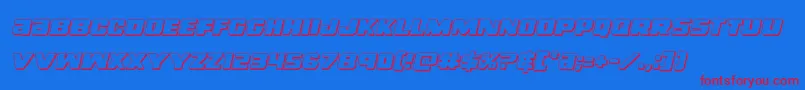 righthandluke3dital Font – Red Fonts on Blue Background