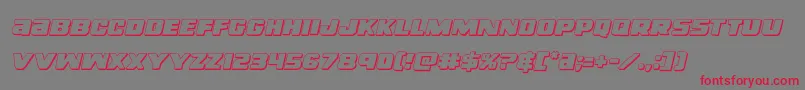 righthandluke3dital Font – Red Fonts on Gray Background