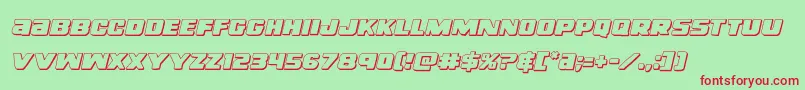 righthandluke3dital Font – Red Fonts on Green Background