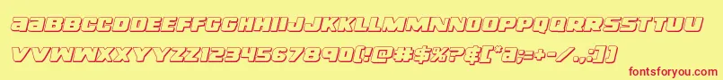 righthandluke3dital Font – Red Fonts on Yellow Background