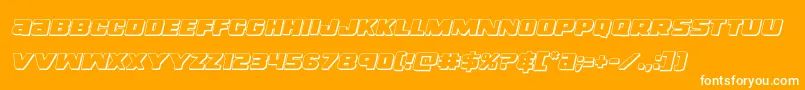 righthandluke3dital-Schriftart – Weiße Schriften auf orangefarbenem Hintergrund