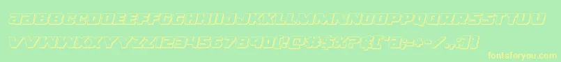 righthandluke3dital Font – Yellow Fonts on Green Background