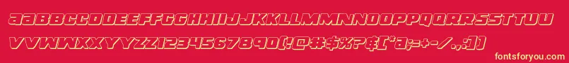 righthandluke3dital Font – Yellow Fonts on Red Background