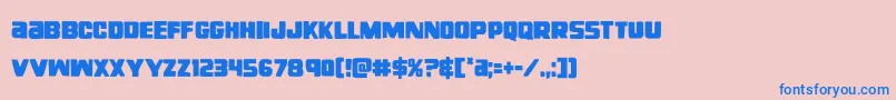 righthandlukecond Font – Blue Fonts on Pink Background