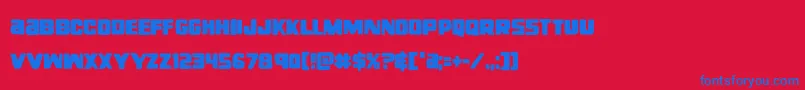righthandlukecond Font – Blue Fonts on Red Background