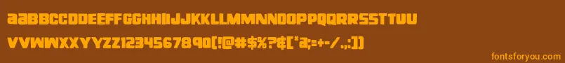 righthandlukecond Font – Orange Fonts on Brown Background