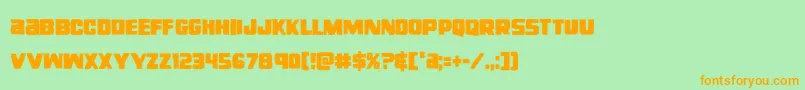 フォントrighthandlukecond – オレンジの文字が緑の背景にあります。