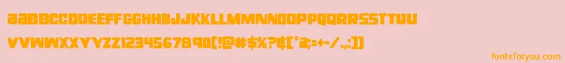 フォントrighthandlukecond – オレンジの文字がピンクの背景にあります。