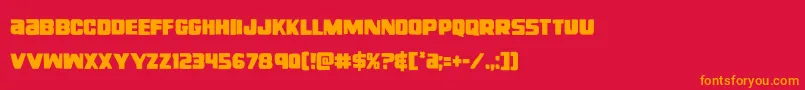 フォントrighthandlukecond – 赤い背景にオレンジの文字