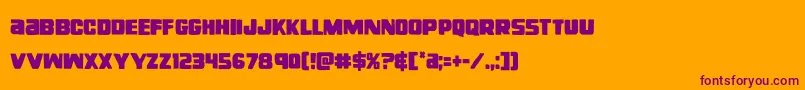 righthandlukecond Font – Purple Fonts on Orange Background