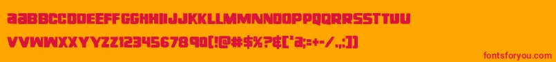 righthandlukecond Font – Red Fonts on Orange Background