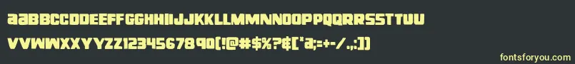 フォントrighthandlukecond – 黒い背景に黄色の文字