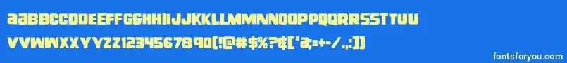 フォントrighthandlukecond – 黄色の文字、青い背景