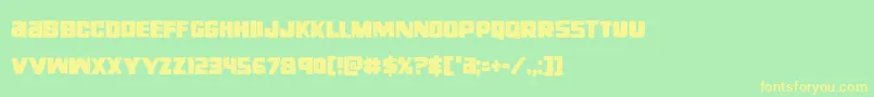 フォントrighthandlukecond – 黄色の文字が緑の背景にあります