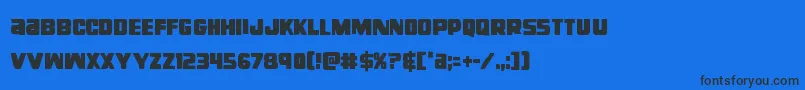 righthandlukecond Font – Black Fonts on Blue Background
