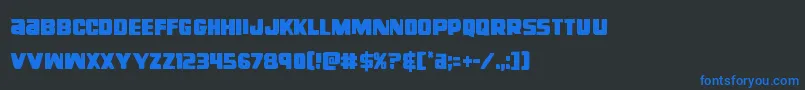 righthandlukecond Font – Blue Fonts on Black Background