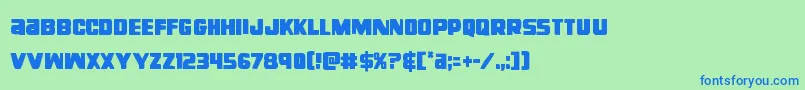 righthandlukecond Font – Blue Fonts on Green Background