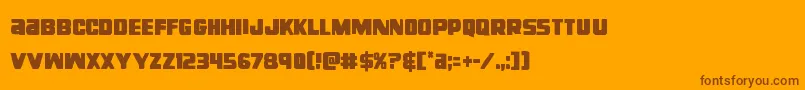 righthandlukecond Font – Brown Fonts on Orange Background
