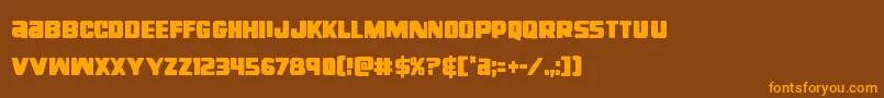 righthandlukecond Font – Orange Fonts on Brown Background
