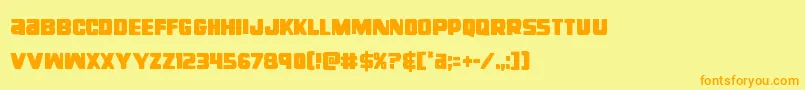 righthandlukecond Font – Orange Fonts on Yellow Background