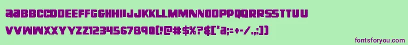 righthandlukecond Font – Purple Fonts on Green Background