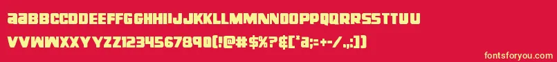 righthandlukecond Font – Yellow Fonts on Red Background