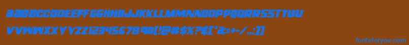 righthandlukecondital Font – Blue Fonts on Brown Background