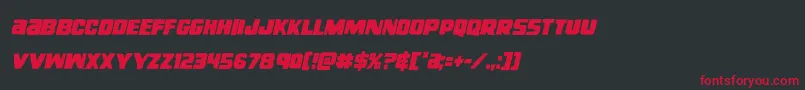 righthandlukecondital Font – Red Fonts on Black Background